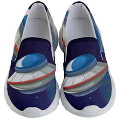 Ufo Alien Spaceship Galaxy Kids Lightweight Slip Ons by Vaneshart