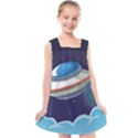 Ufo Alien Spaceship Galaxy Kids  Cross Back Dress View1