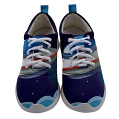 Ufo Alien Spaceship Galaxy Athletic Shoes by Vaneshart