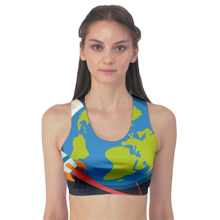 Spaceship Design Sports Bra