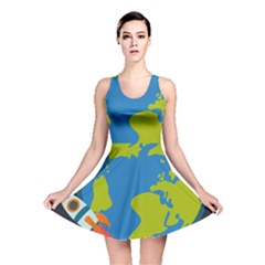 Spaceship Design Reversible Skater Dress by Vaneshart