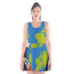 Spaceship Design Scoop Neck Skater Dress by Vaneshart