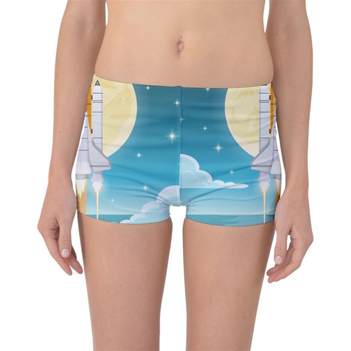 Space Exploration Illustration Reversible Boyleg Bikini Bottoms