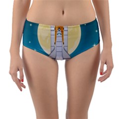 Space Exploration Illustration Reversible Mid-waist Bikini Bottoms by Vaneshart