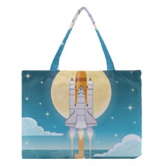 Space Exploration Illustration Medium Tote Bag by Vaneshart