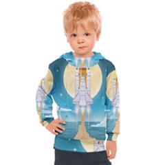 Space Exploration Illustration Kids  Hooded Pullover