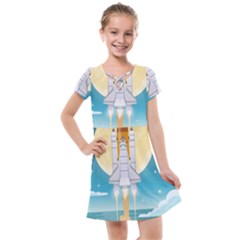 Space Exploration Illustration Kids  Cross Web Dress by Vaneshart