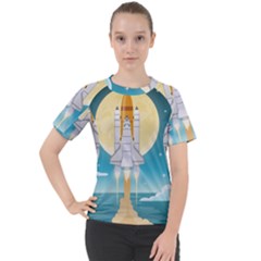 Space Exploration Illustration Women s Sport Raglan Tee