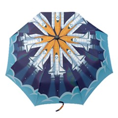 Spaceship Milkyway Galaxy Folding Umbrellas by Vaneshart