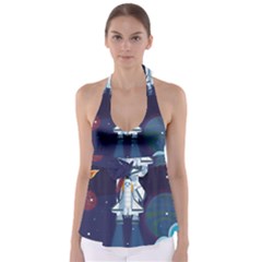 Spaceship Milkyway Galaxy Babydoll Tankini Top by Vaneshart