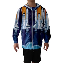 Spaceship Milkyway Galaxy Kids  Hooded Windbreaker by Vaneshart