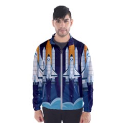 Spaceship Milkyway Galaxy Men s Windbreaker by Vaneshart