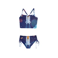 Spaceship Milkyway Galaxy Girls  Tankini Swimsuit by Vaneshart