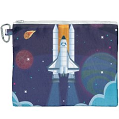 Spaceship Milkyway Galaxy Canvas Cosmetic Bag (xxxl)