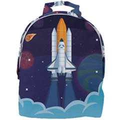 Spaceship Milkyway Galaxy Mini Full Print Backpack by Vaneshart