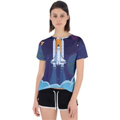 Spaceship Milkyway Galaxy Open Back Sport Tee