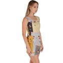 Seamless Pattern Cute Cat Cartoons Bodycon Dress View3