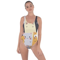 Seamless Pattern Cute Cat Cartoons Bring Sexy Back Swimsuit