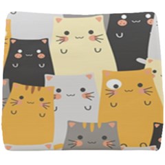 Seamless Pattern Cute Cat Cartoons Seat Cushion by Vaneshart