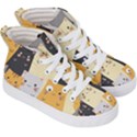 Seamless Pattern Cute Cat Cartoons Kids  Hi-Top Skate Sneakers View3