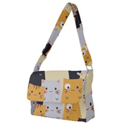 Seamless Pattern Cute Cat Cartoons Full Print Messenger Bag (s) by Vaneshart