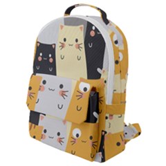 Seamless Pattern Cute Cat Cartoons Flap Pocket Backpack (small) by Vaneshart