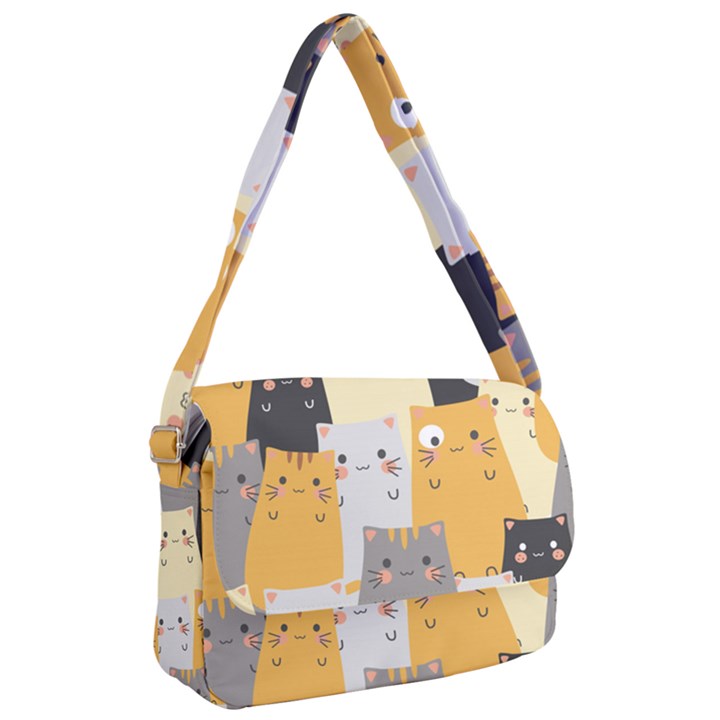 Seamless Pattern Cute Cat Cartoons Courier Bag