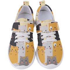 Seamless Pattern Cute Cat Cartoons Women s Velcro Strap Shoes by Vaneshart