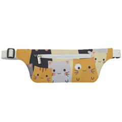 Seamless Pattern Cute Cat Cartoons Active Waist Bag