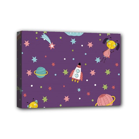 Space Travels Seamless Pattern Vector Cartoon Mini Canvas 7  X 5  (stretched) by Vaneshart