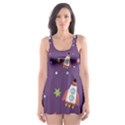 Space Travels Seamless Pattern Vector Cartoon Skater Dress Swimsuit View1