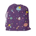 Space Travels Seamless Pattern Vector Cartoon Drawstring Pouch (2XL) View2