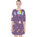 Space Travels Seamless Pattern Vector Cartoon Pocket Dress View1