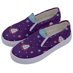 Space Travels Seamless Pattern Vector Cartoon Kids  Canvas Slip Ons by Vaneshart