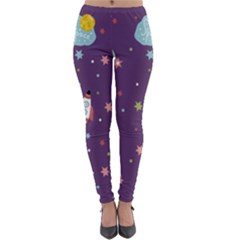 Space Travels Seamless Pattern Vector Cartoon Lightweight Velour Leggings by Vaneshart