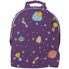 Space Travels Seamless Pattern Vector Cartoon Mini Full Print Backpack by Vaneshart