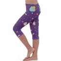 Space Travels Seamless Pattern Vector Cartoon Kids  Lightweight Velour Capri Leggings  View2