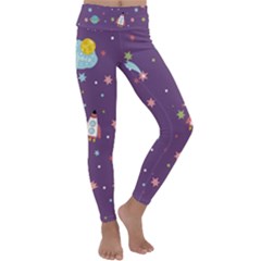 Space Travels Seamless Pattern Vector Cartoon Kids  Lightweight Velour Classic Yoga Leggings by Vaneshart