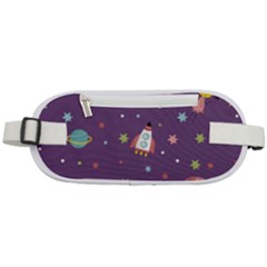 Space Travels Seamless Pattern Vector Cartoon Rounded Waist Pouch by Vaneshart