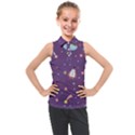 Space Travels Seamless Pattern Vector Cartoon Kids  Sleeveless Polo Tee View1