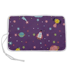 Space Travels Seamless Pattern Vector Cartoon Pen Storage Case (s) by Vaneshart