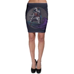 Illustration Astronaut Cosmonaut Paying Skateboard Sport Space With Astronaut Suit Bodycon Skirt by Vaneshart