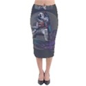 Illustration Astronaut Cosmonaut Paying Skateboard Sport Space With Astronaut Suit Velvet Midi Pencil Skirt View1