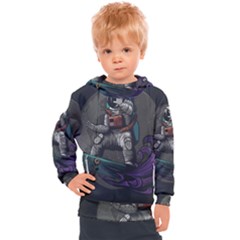 Illustration Astronaut Cosmonaut Paying Skateboard Sport Space With Astronaut Suit Kids  Hooded Pullover