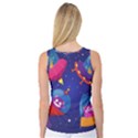 Cartoon Funny Aliens With Ufo Duck Starry Sky Set Women s Basketball Tank Top View2