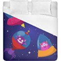 Cartoon Funny Aliens With Ufo Duck Starry Sky Set Duvet Cover (King Size) View1