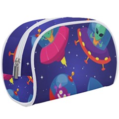 Cartoon Funny Aliens With Ufo Duck Starry Sky Set Makeup Case (large)