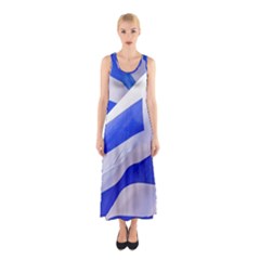 Uruguay Flags Waving Sleeveless Maxi Dress by dflcprintsclothing