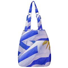 Uruguay Flags Waving Center Zip Backpack by dflcprintsclothing