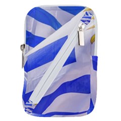 Uruguay Flags Waving Belt Pouch Bag (large) by dflcprintsclothing